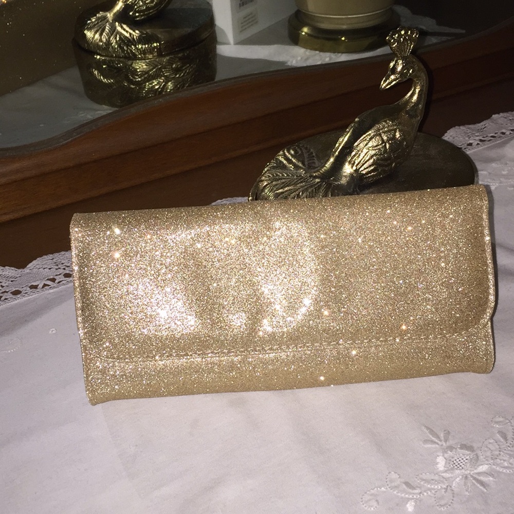 Golden sparkly clutch